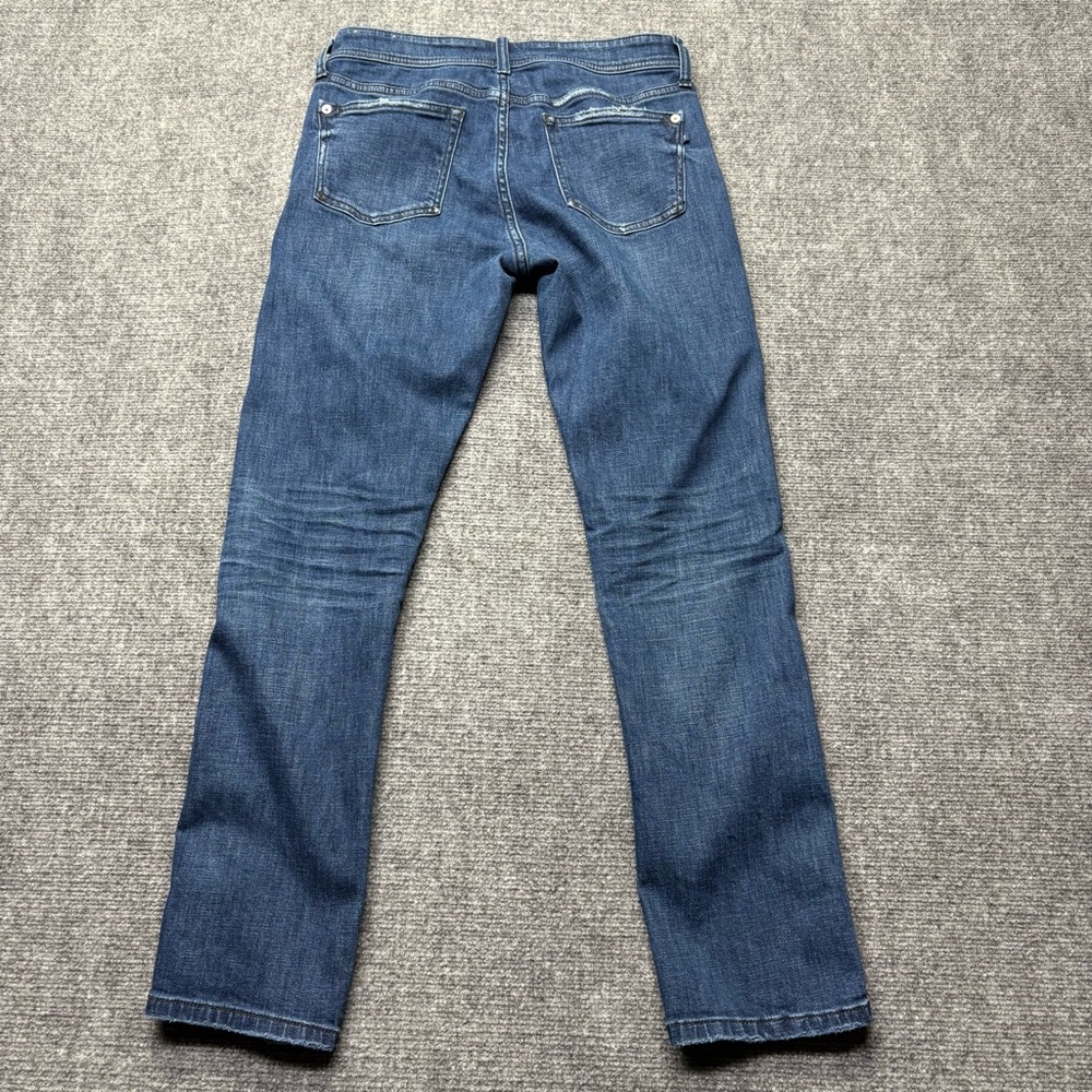 PILCRO ANTHROPOLOGIE Jeans Womens 27 Blue SLIM Boyfriend Crop Embroidered - Picture 2 of 14